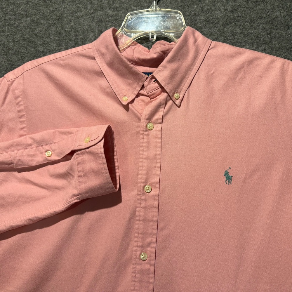 Polo Ralph Lauren Pink Dress Shirt Mens XL Classic Fit Button Up Cotton Easter